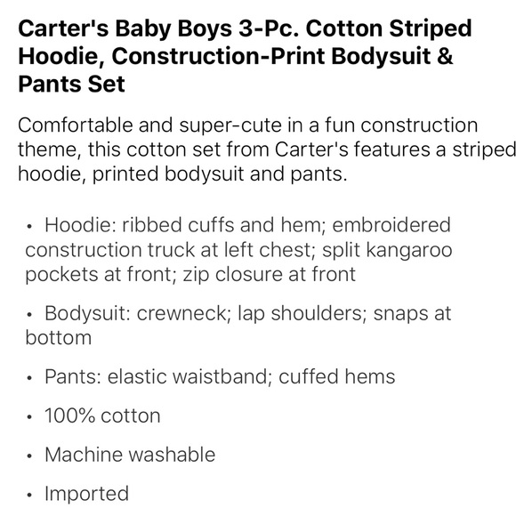CARTER’S 3-PCs Baby clothes 12 mos NWT - Picture 6 of 6
